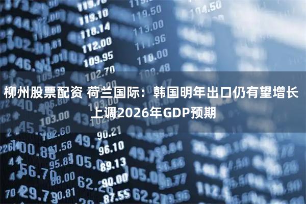 柳州股票配资 荷兰国际：韩国明年出口仍有望增长 上调2026年GDP预期